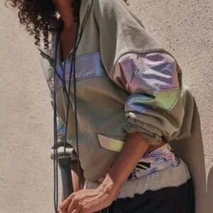 NWT FP Movement by Free People Away We Go Iridescent Half Zip Sz M